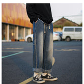 Men Jeans Washed Cargo Pants