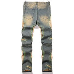 Mens Fashion Jeans Damaging embroidery 5717#