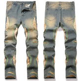 Mens Fashion Jeans Damaging embroidery 5717#