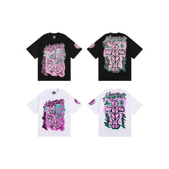 HELLSTAR Hip-Hop Graphic Letter Print Streetwear Oversized Cotton Tee