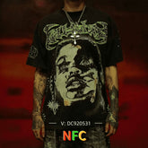 HELLSTAR 2025 American Streetwear Heavyweight Washed Vintage Oversized Short Sleeve T-Shirt