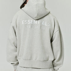 FOG Essentials Oversized Drop Shoulder Zip-Up Hoodie – Spring 2025 American Streetwear