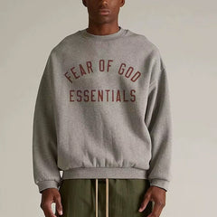 FOG Essentials 480GSM Heavyweight Printed Crewneck Sweatshirt – 2024FW American Streetwear