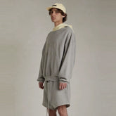 FOG Essentials Color Block Fleece Pullover Hoodie – 24SS American Streetwear