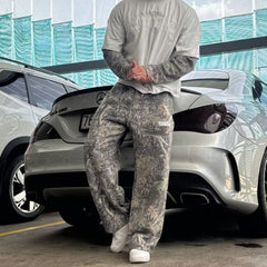 Men's Camo Stretch Straight Leg Joggers – Breathable Athletic Pants