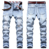 Mens Fashion Jeans Ripped D667#