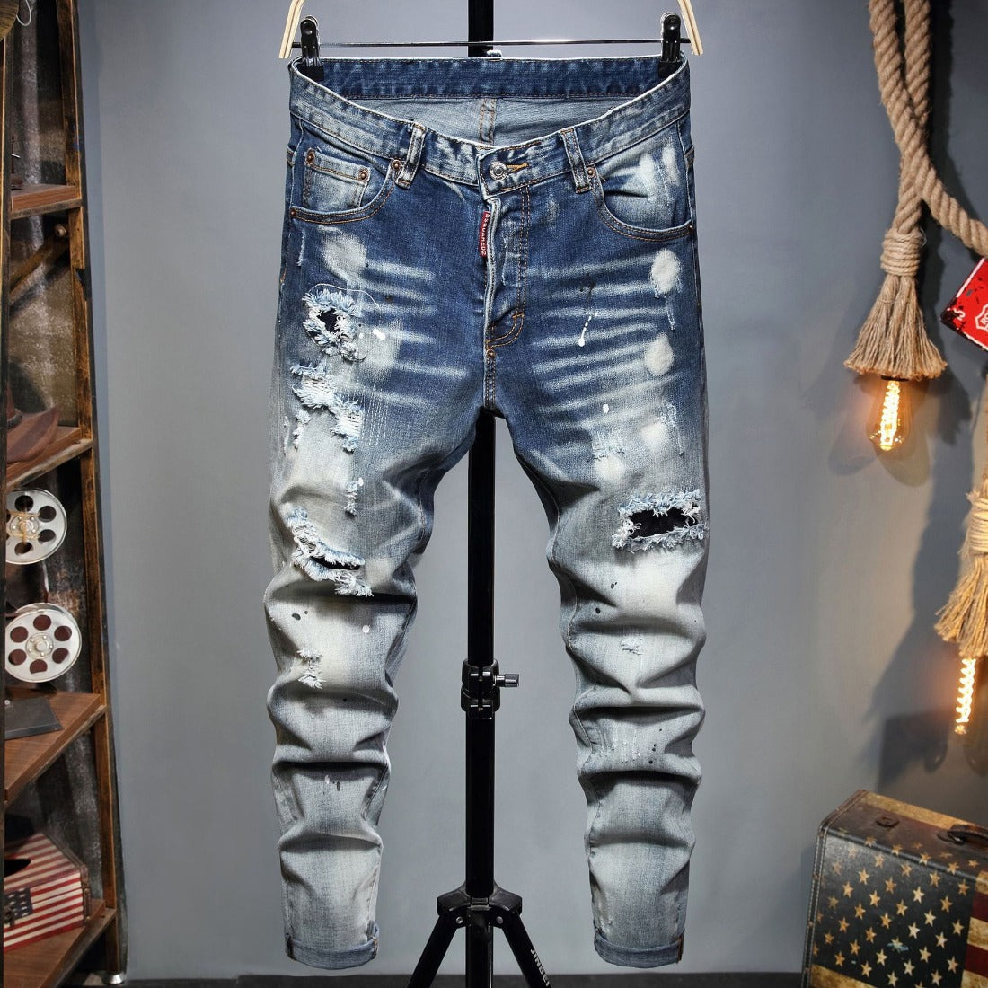 DSQ2 Jeans Distressed Slim-fit Stretch Jeans