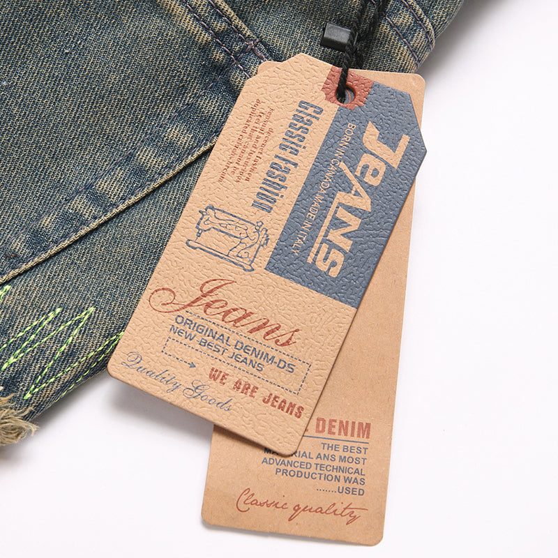 Mens Fashion Jeans Destroy embroidery thread balls 5721#