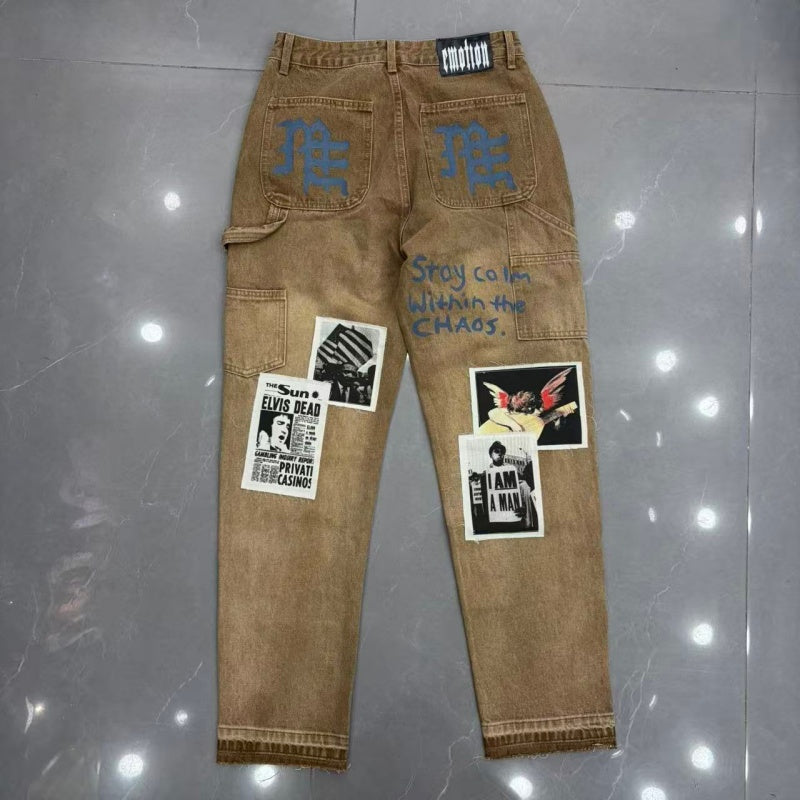 Mixed Emotion jeans High-quality streetwear made from pure cotton