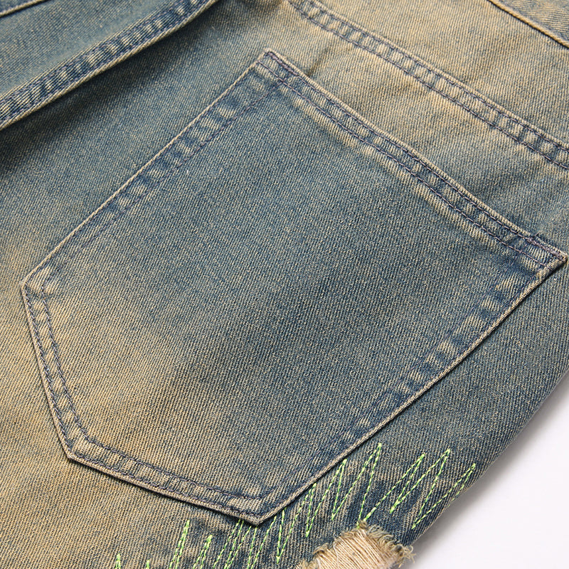 Mens Fashion Jeans Damaging embroidery 5717#