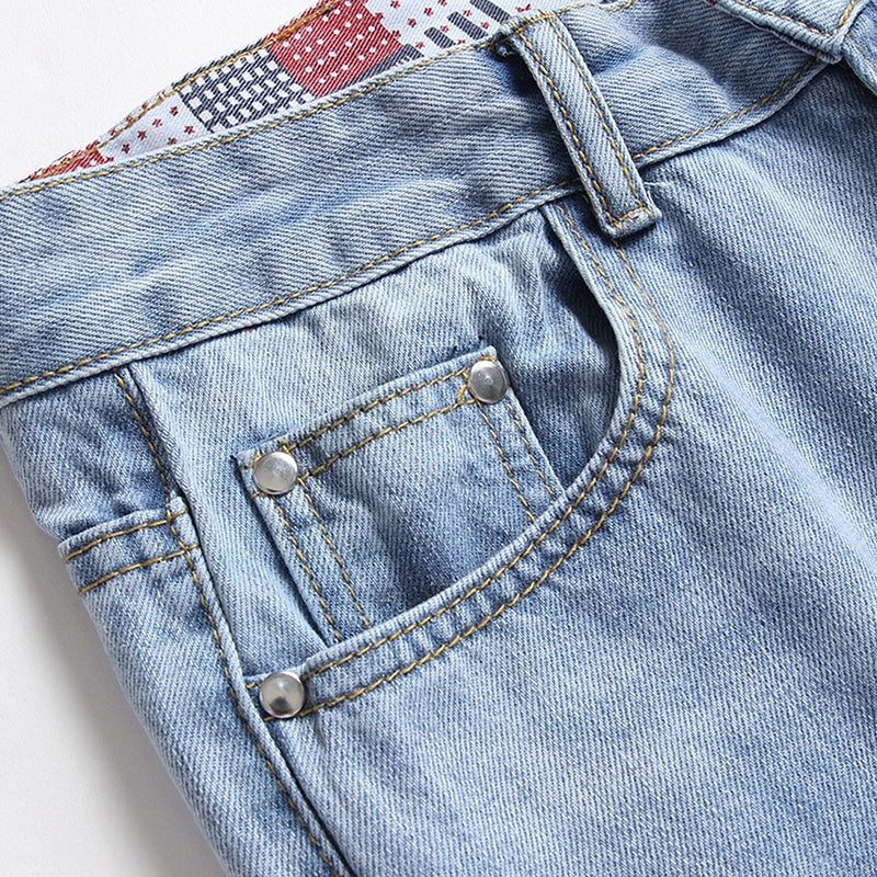 Mens Fashion Jeans Ripped D667#