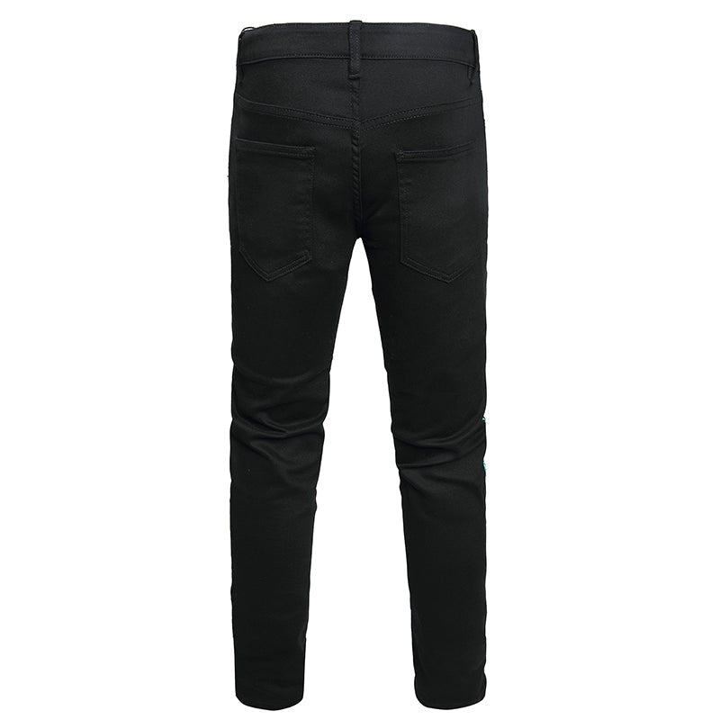 Mens Fashion Jeans Green Snake Street Graffiti 5705#