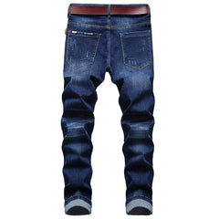 Mens Fashion Jeans Ripped D675#