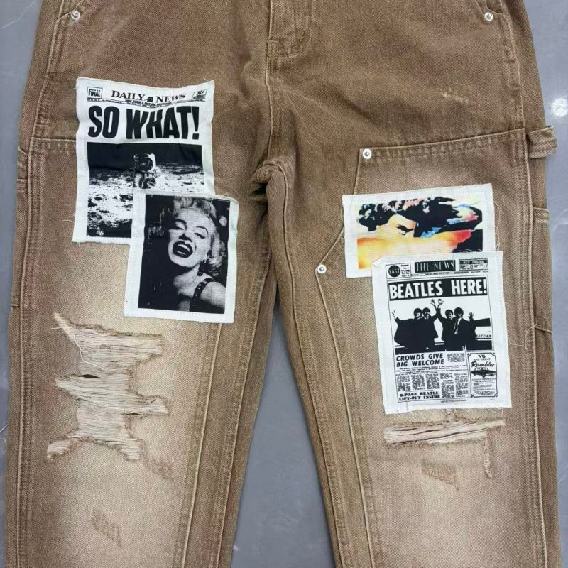 Mixed Emotion jeans High-quality streetwear made from pure cotton