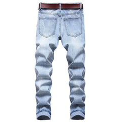 Mens Fashion Jeans Ripped D667#