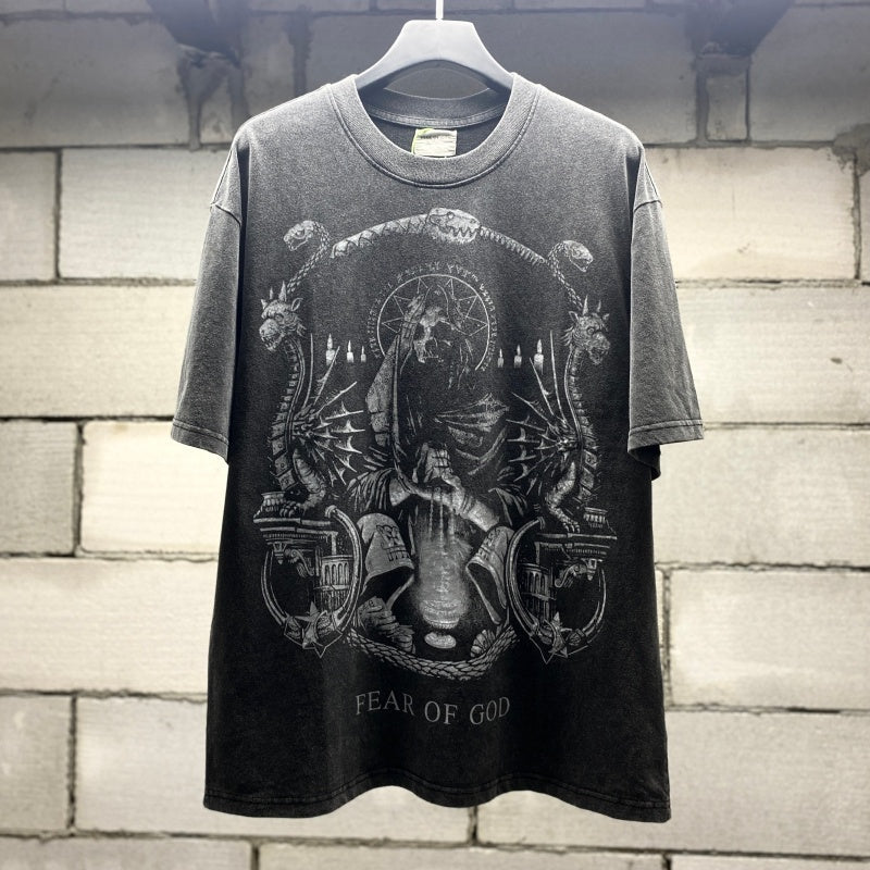 Unisex Vintage T Shirts Heavyweight distressed wash