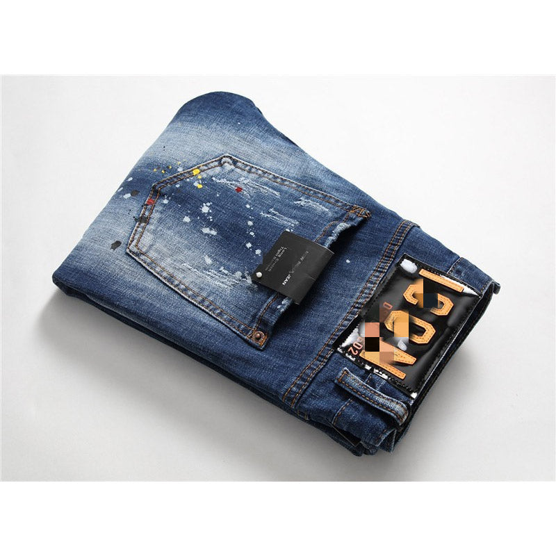 DSQ2 Jeans Emblem Embroidered Stretch Jeans