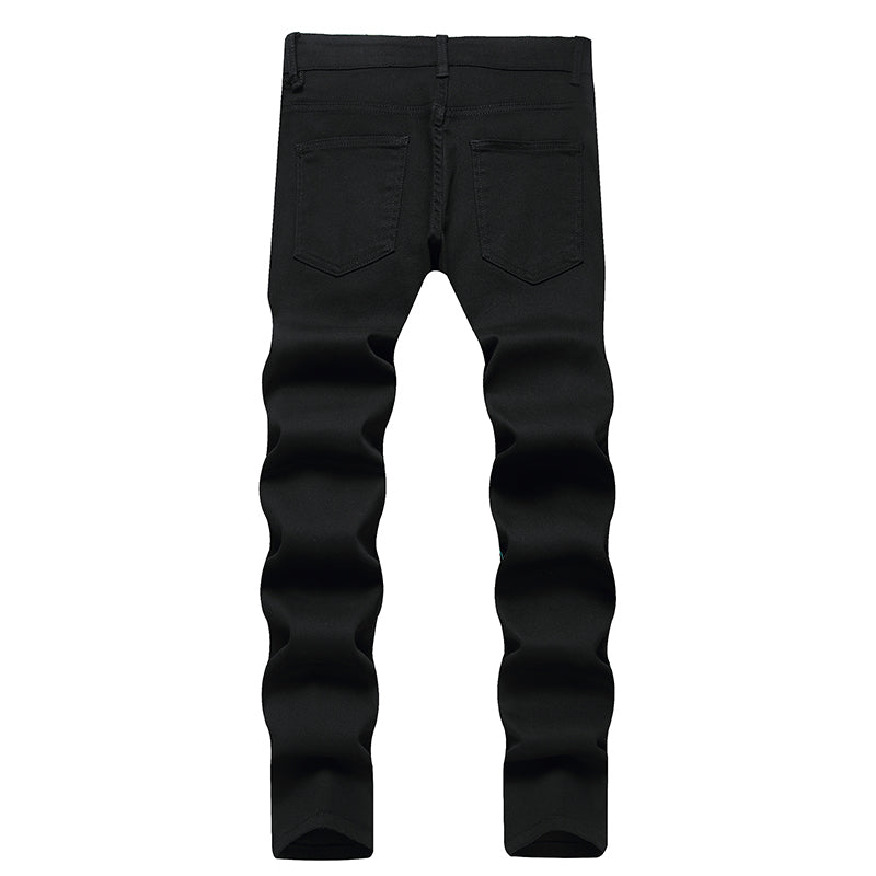 Mens Fashion Jeans Green Snake Street Graffiti 5705#