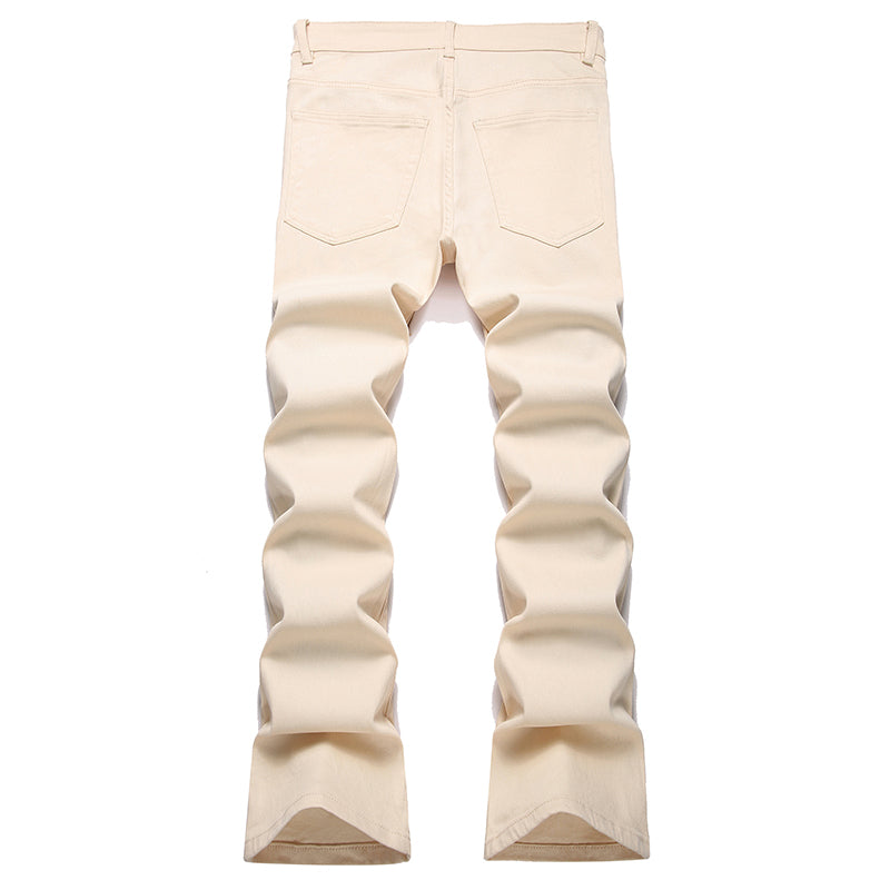 Mens Fashion Jeans Patchwork wide-leg pants 5712#