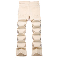 Mens Fashion Jeans Patchwork wide-leg pants 5712#