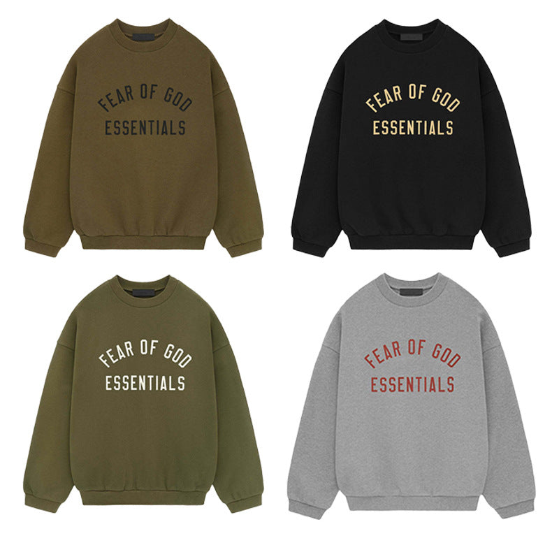 FOG Essentials 480GSM Heavyweight Printed Crewneck Sweatshirt – 2024FW American Streetwear