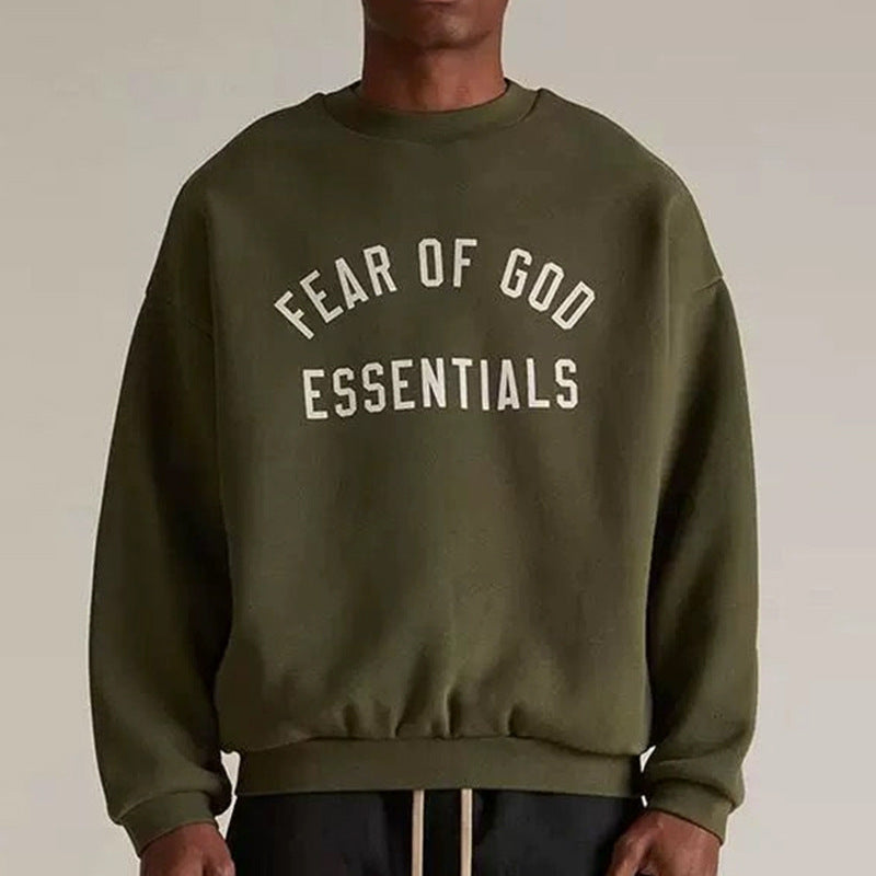 FOG Essentials 480GSM Heavyweight Printed Crewneck Sweatshirt – 2024FW American Streetwear