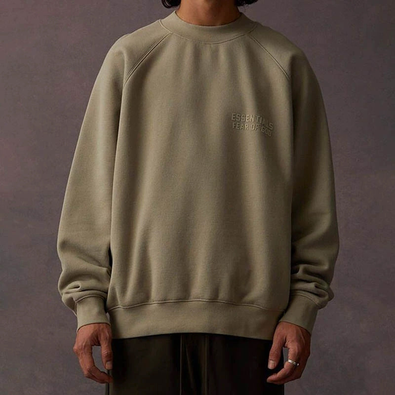 FOG Essentials Silicone Print Fleece Crewneck Sweatshirt – 23SS American Streetwear
