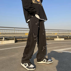 Men Jeans Spring and Autumn Jeans Loose Straight Trousers