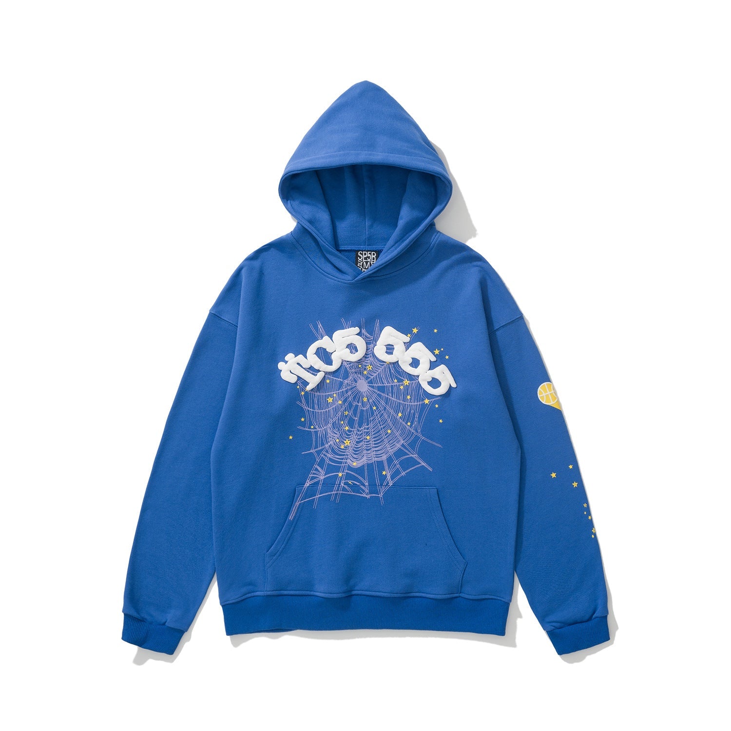 Sp5der 555555 Rhinestone Bubble Letter Spider Web Hoodie & Sweatpants