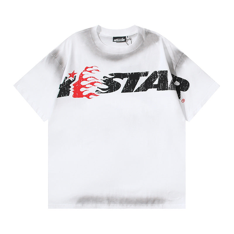 HELLSTAR Washed Vintage Graphic Tee — Unisex Oversized Streetwear