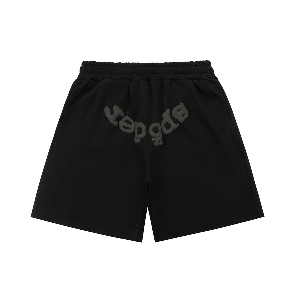 Sp5der 555555 Spider Web Bubble Letter Shorts