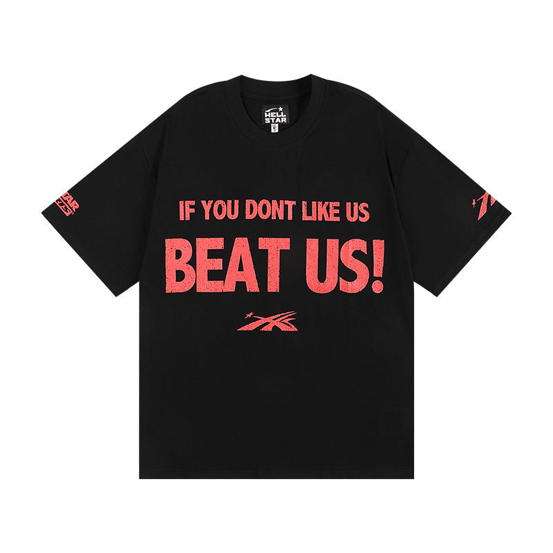 HELLSTAR Hip-Hop Graphic Letter Print Streetwear Oversized Cotton Tee