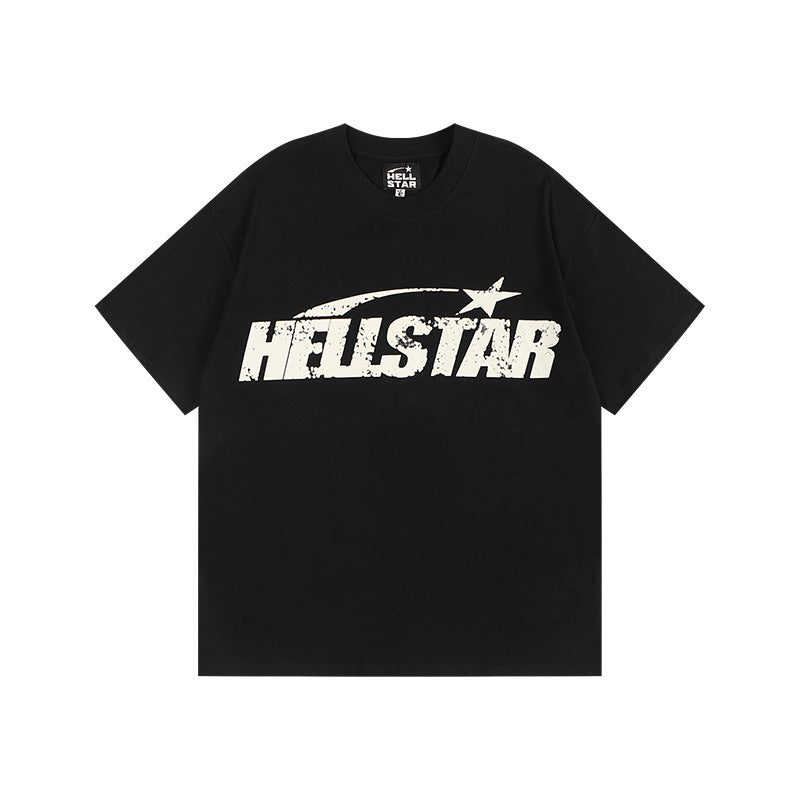 HELLSTAR Hip-Hop Graphic Letter Print Streetwear Oversized Cotton Tee