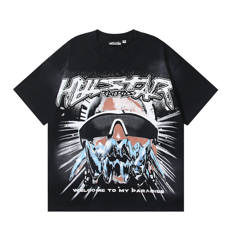 HELLSTAR Washed Vintage Graphic Tee — Unisex Oversized Streetwear