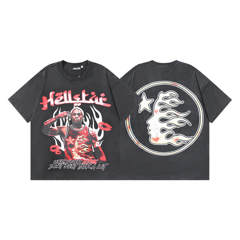 Vintage Washed Graphic Tee – Oversized Unisex Short Sleeve T-Shirt (Washed Black Series)