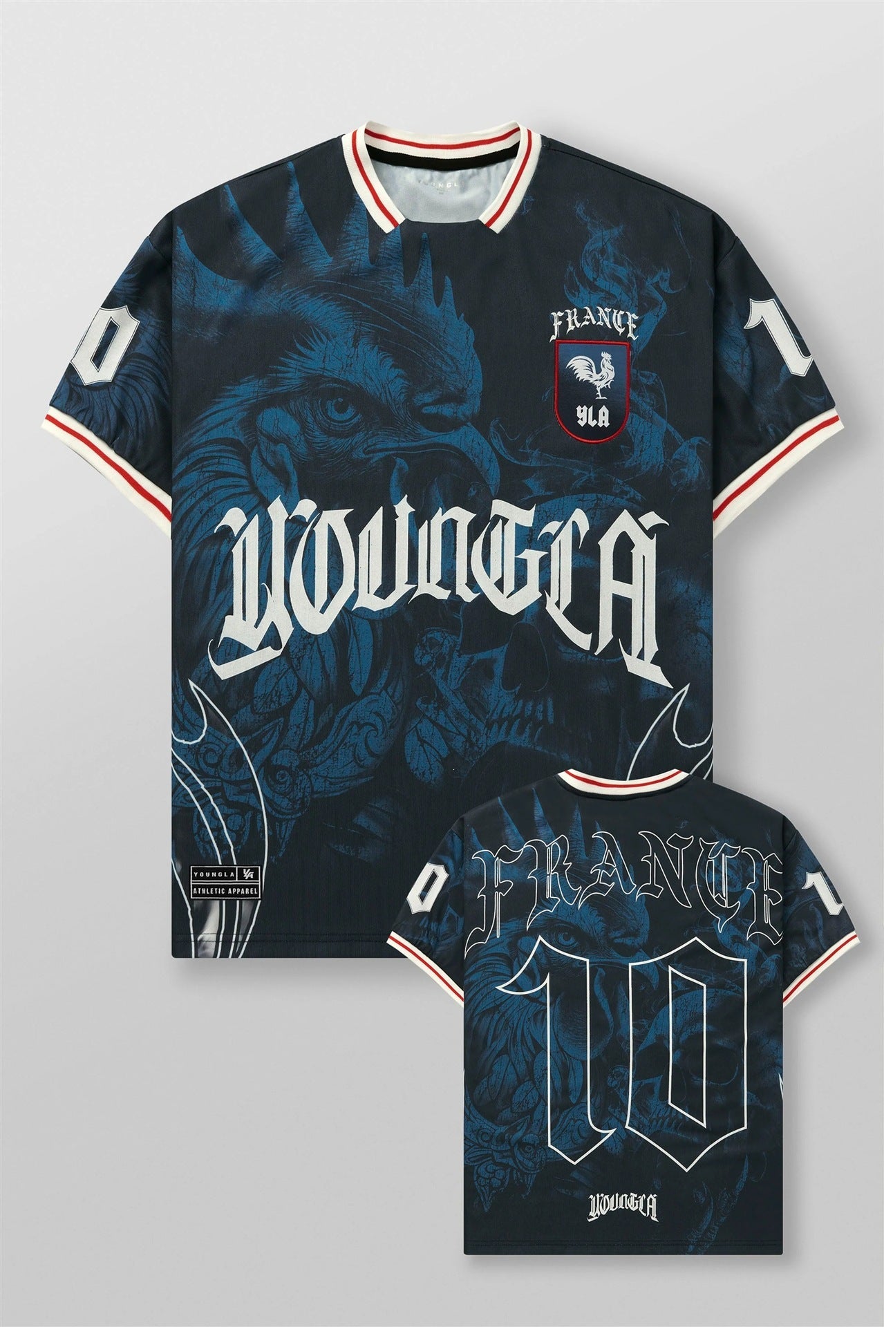 YOUNGLA Men's Soccer Jersey Graphic Tee – Oversized Quick-Dry Athletic Shirt