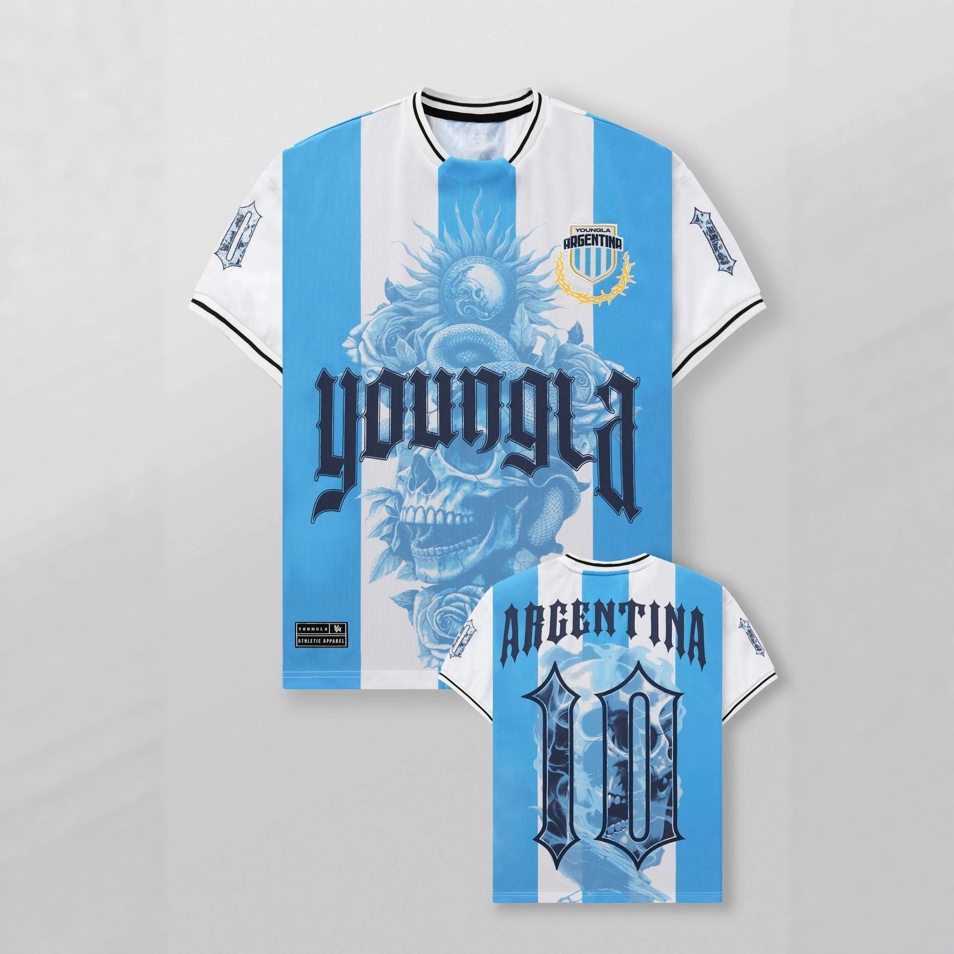 YOUNGLA Men's Soccer Jersey Graphic Tee – Oversized Quick-Dry Athletic Shirt