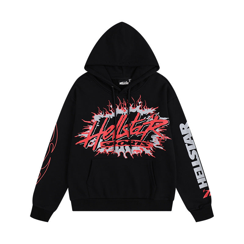 HELLSTAR 25SS American Streetwear Heavyweight Terry Graphic Hoodie & Sweatpants Set