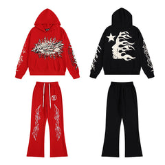 HELLSTAR 25SS American Streetwear Heavyweight Terry Graphic Hoodie & Sweatpants Set — Vol. 3