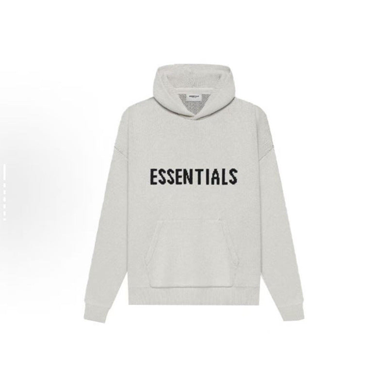 FOG Essentials Jacquard Knit Heavyweight Pullover Hoodie Sweater – American Vintage Streetwear