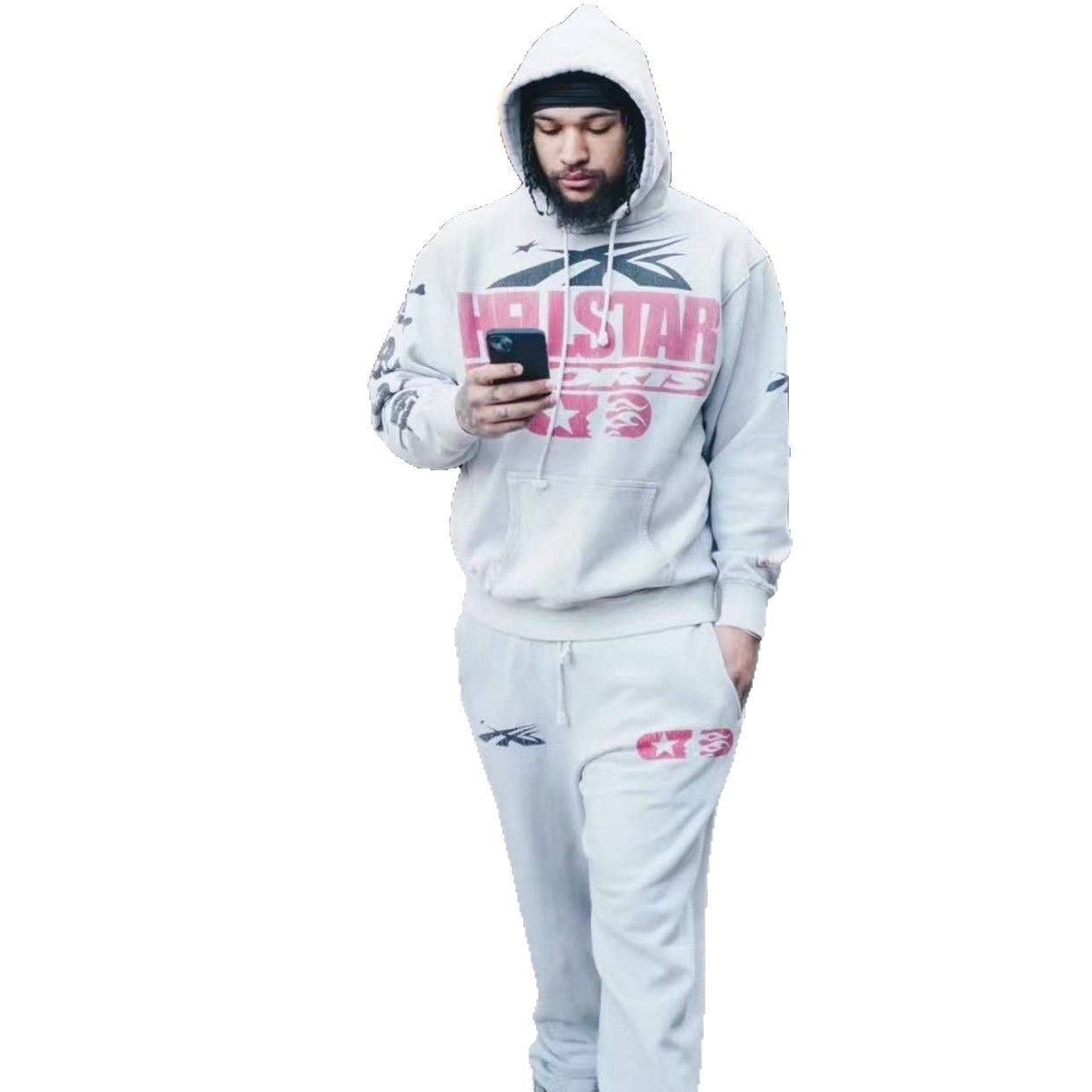 Hellstar Vintage Washed Oversized Hoodie & Sweatpants Set – Unisex American Streetwear