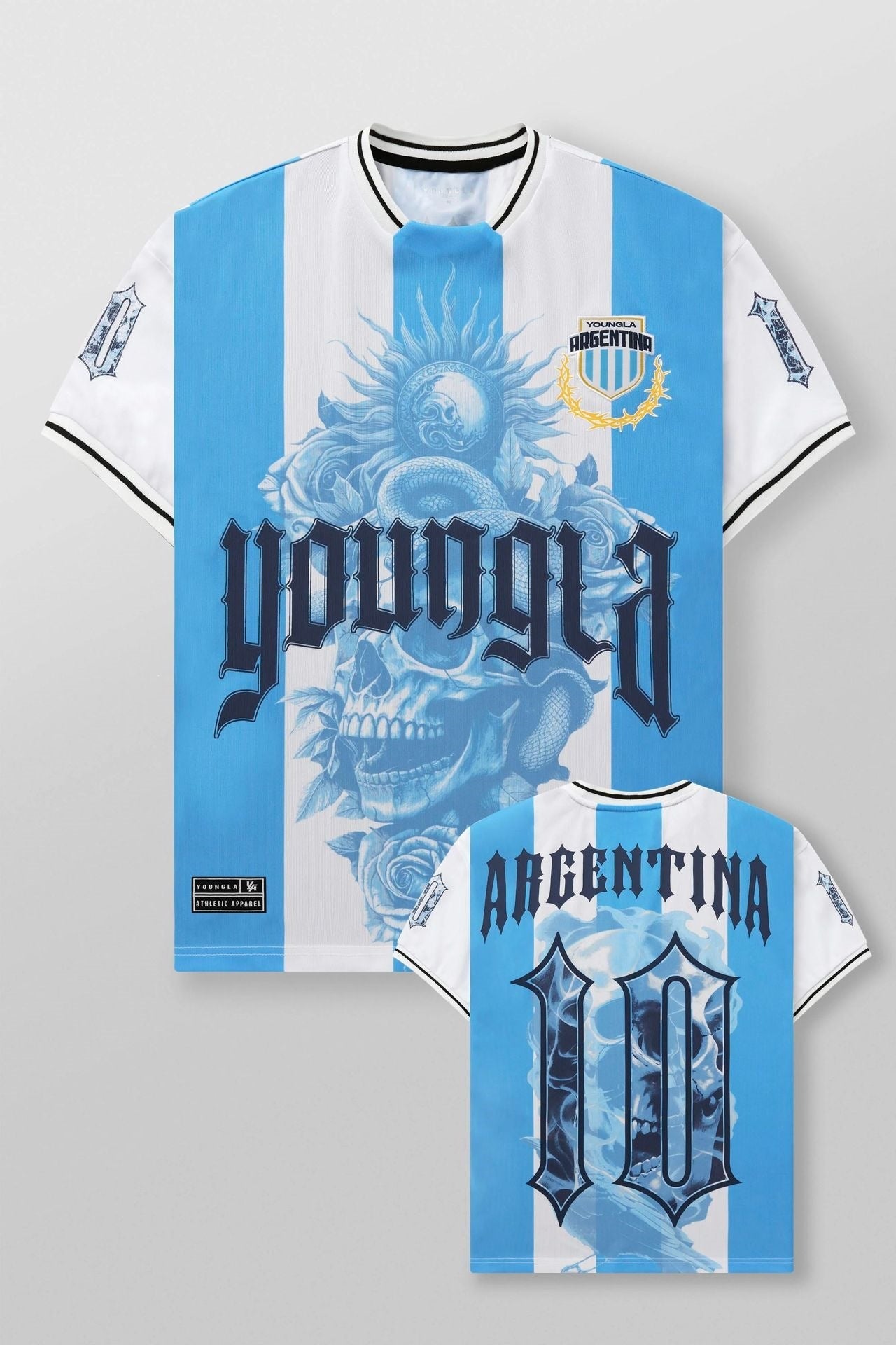 YOUNGLA Men's Soccer Jersey Graphic Tee – Oversized Quick-Dry Athletic Shirt