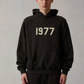 FOG Essentials 1977 Flocked Logo Fleece Pullover Hoodie – 2022SS Vintage American Streetwear