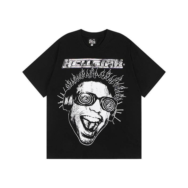 HELLSTAR Hip-Hop Graphic Letter Print Streetwear Oversized Cotton Tee