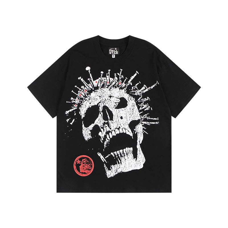 HELLSTAR Hip-Hop Graphic Letter Print Streetwear Oversized Cotton Tee