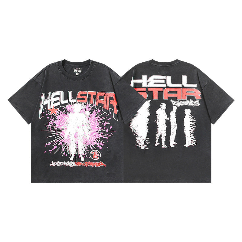 Vintage Washed Graphic Tee – Oversized Unisex Short Sleeve T-Shirt (Washed Black Series)