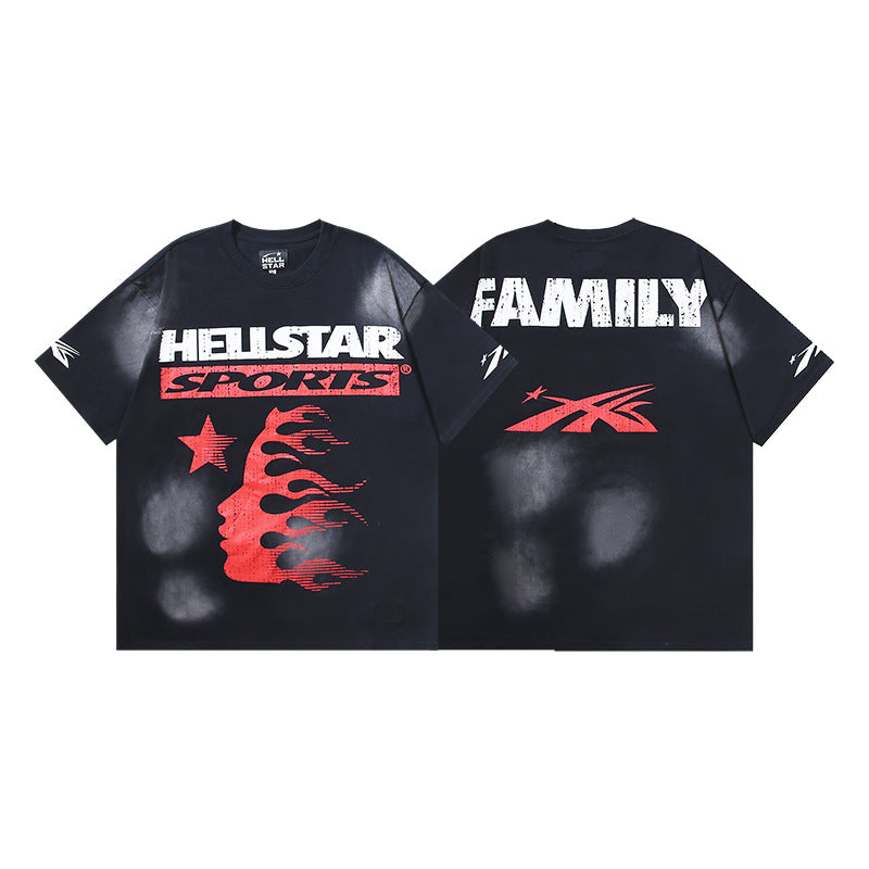 Vintage Washed Graphic Tee – Oversized Unisex Short Sleeve T-Shirt (Washed Black Series)