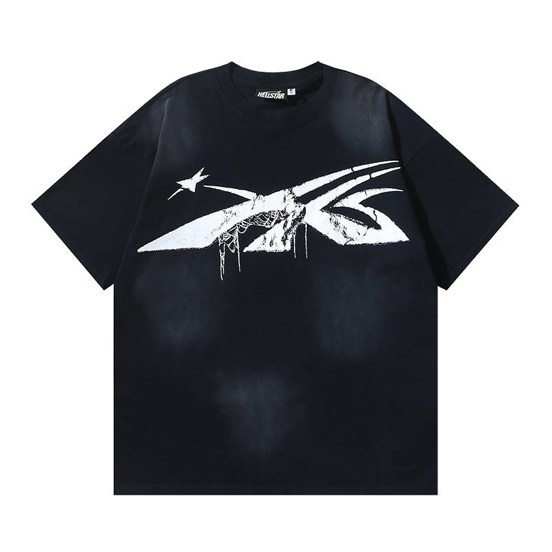 HELLSTAR Washed Vintage Graphic Tee — Unisex Oversized Streetwear