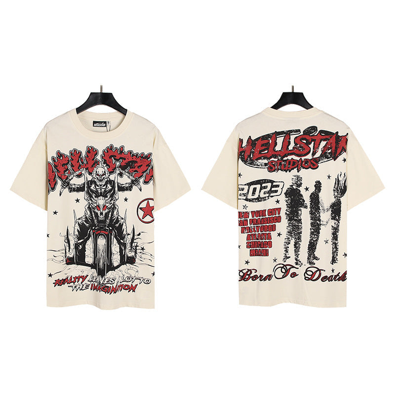 HELLSTAR Washed Vintage Graphic Tee — Unisex Oversized Streetwear
