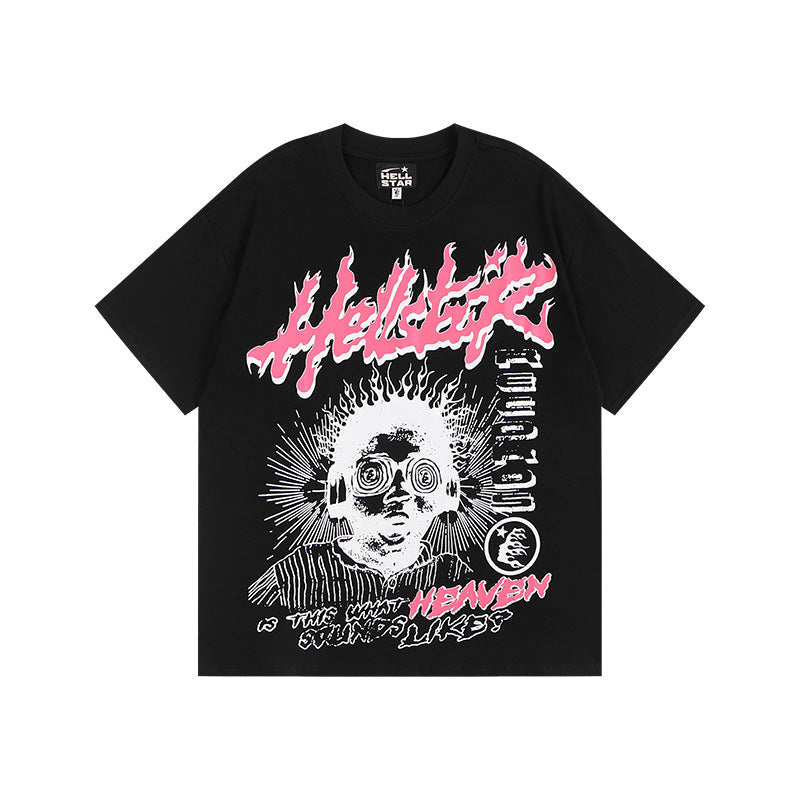 HELLSTAR Hip-Hop Graphic Letter Print Streetwear Oversized Cotton Tee